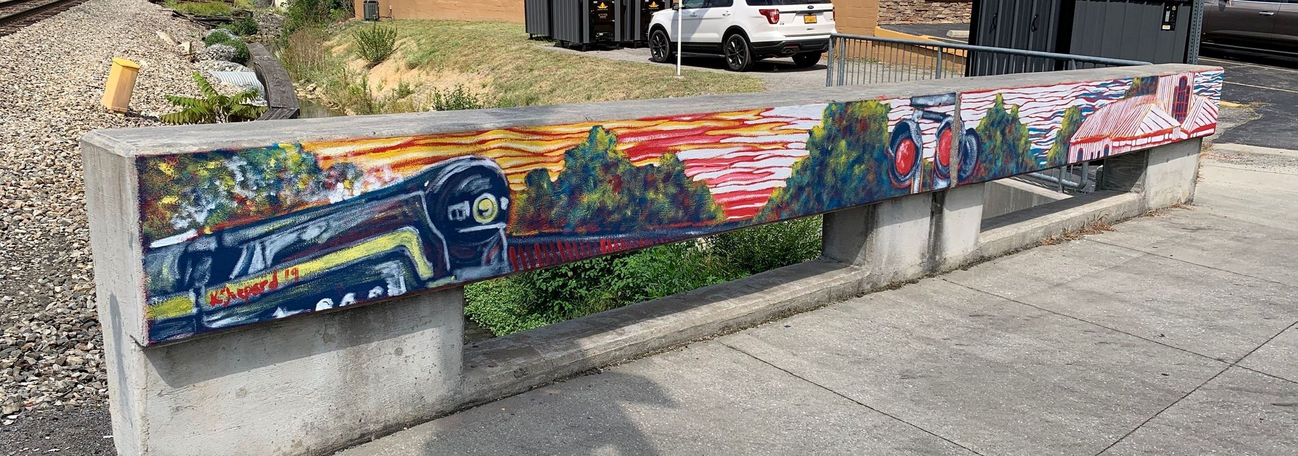 Train in Cambria mural