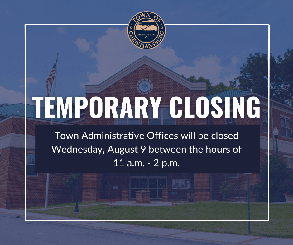 Photo of Town Hall with temporary closure times