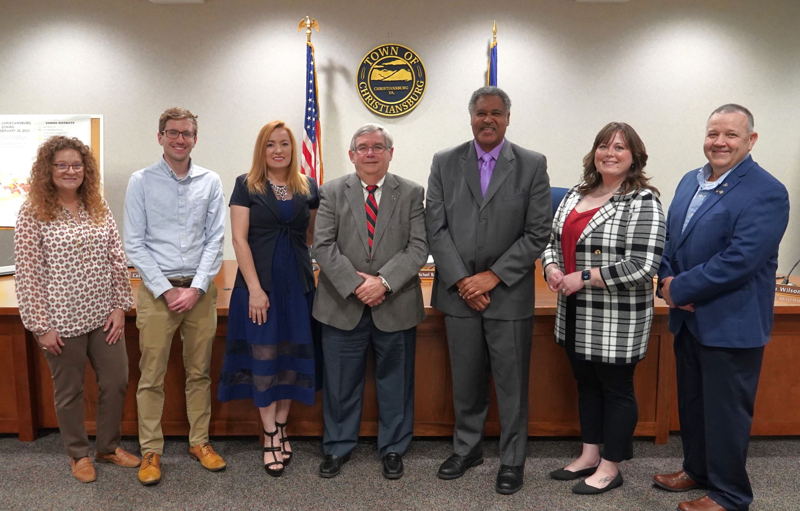 Photo of Christiansburg Town Council as of January 2024