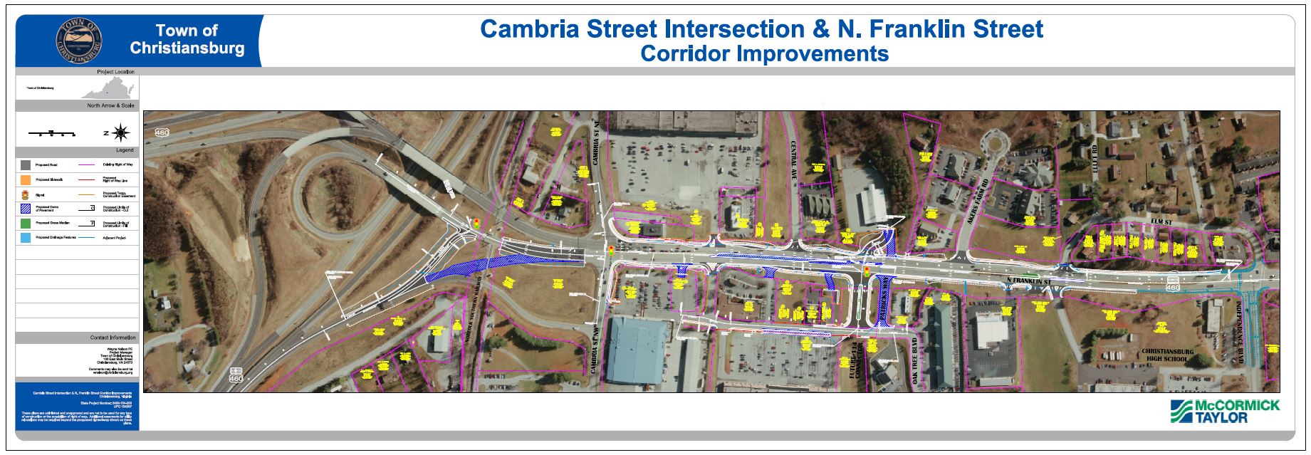 display board Cambria Street Intersection and North Franklin Street
