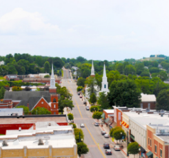 A view of Downtown Christiansburg. 