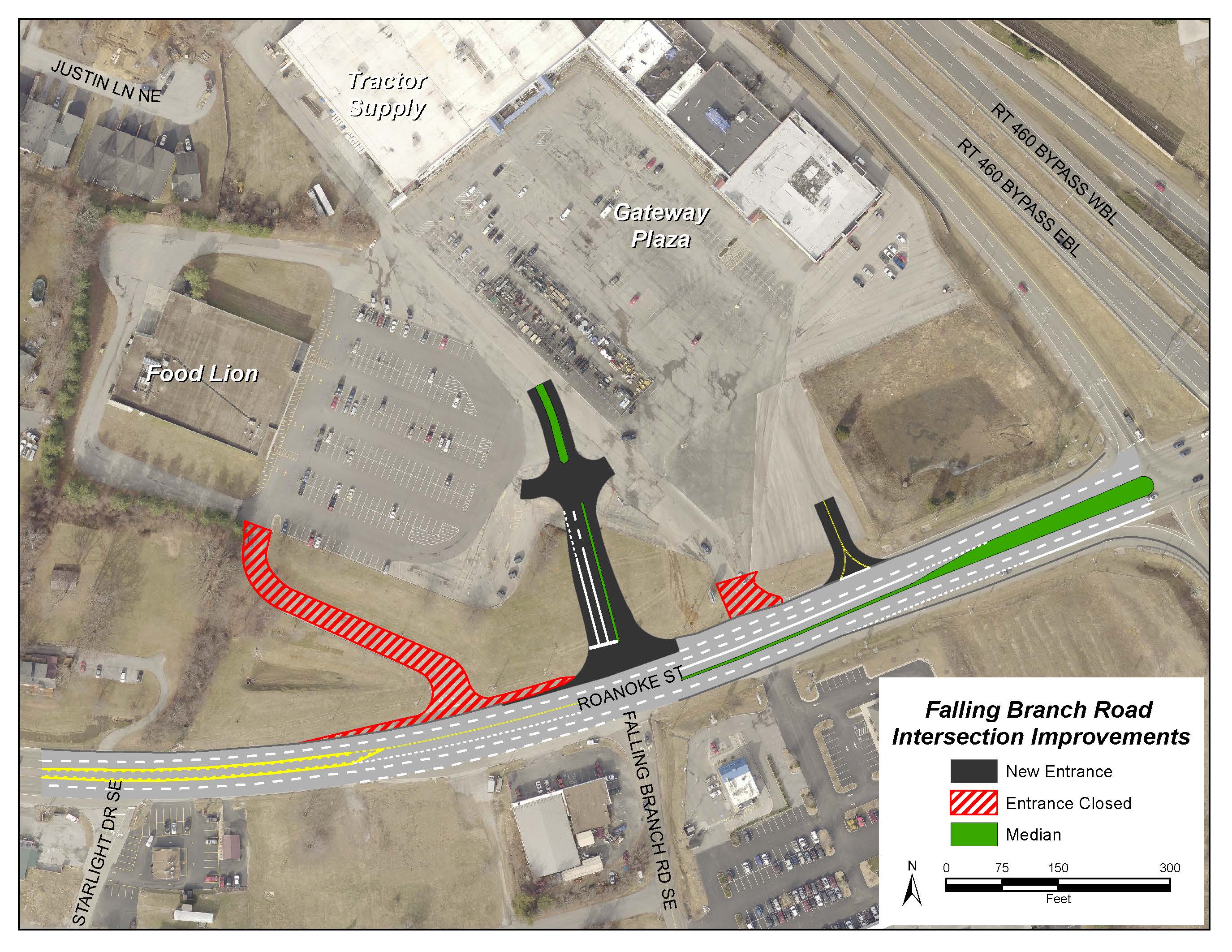 Falling Branch Road Intersection - Entrance Openings and Closings