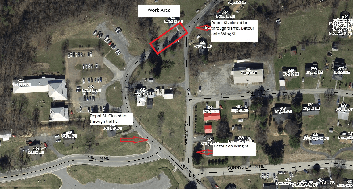 Depot St. Closure & Detour March 21 & 22