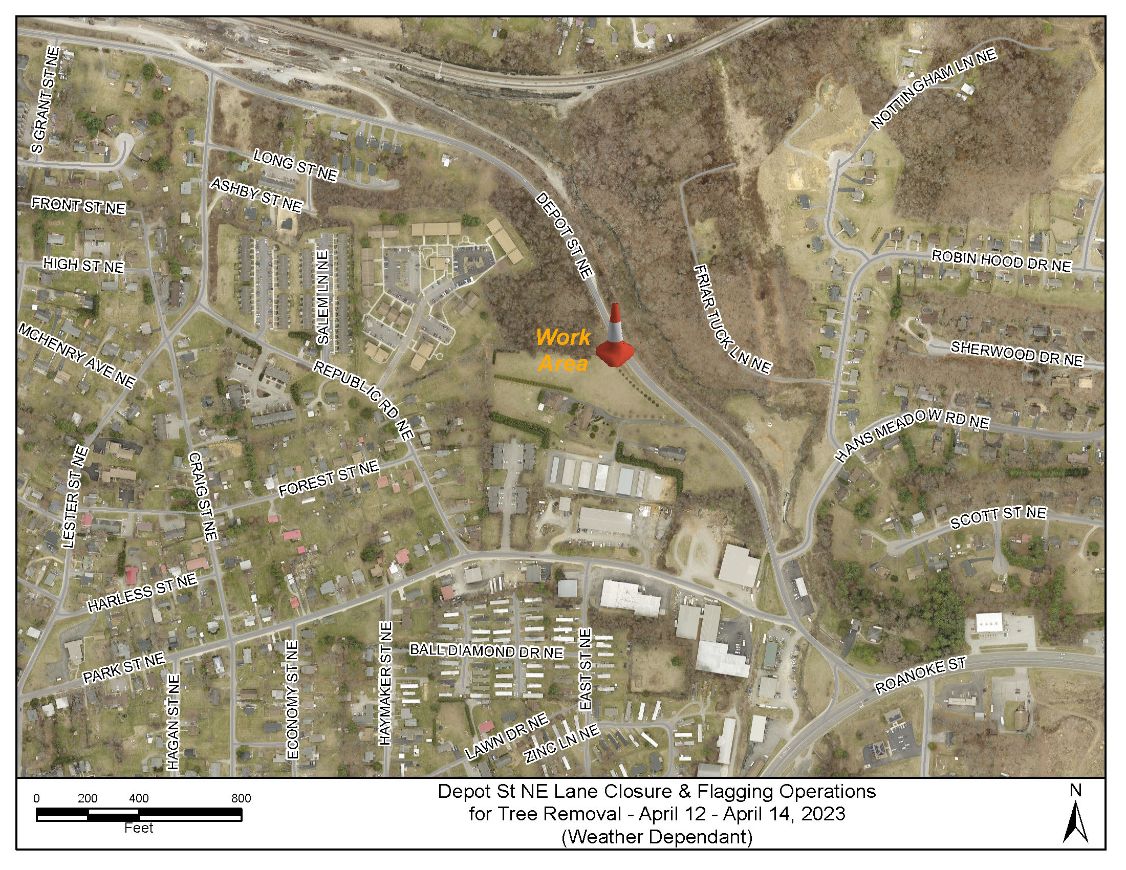 Lane Closure 04122023-04142023