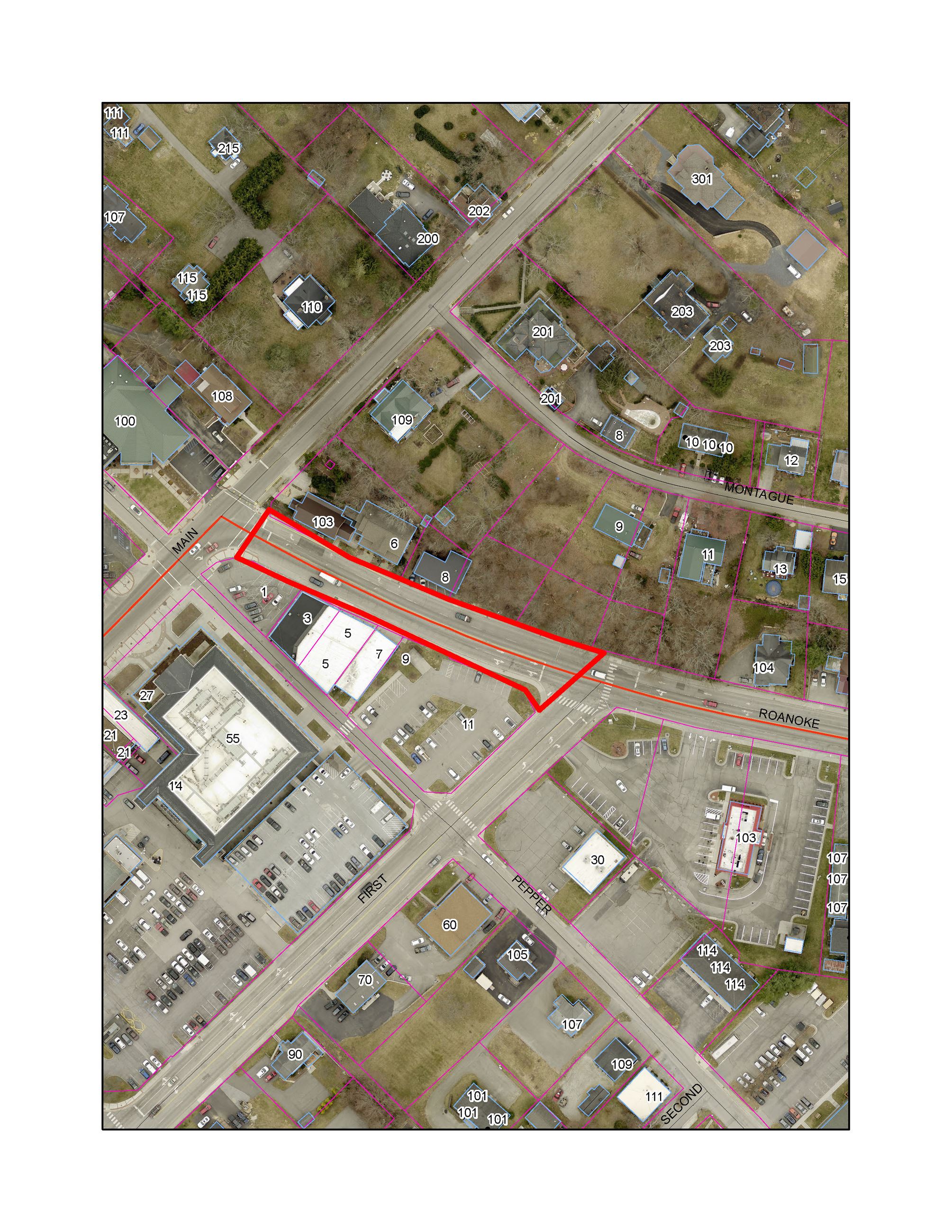 Roanoke St Road Closure Map