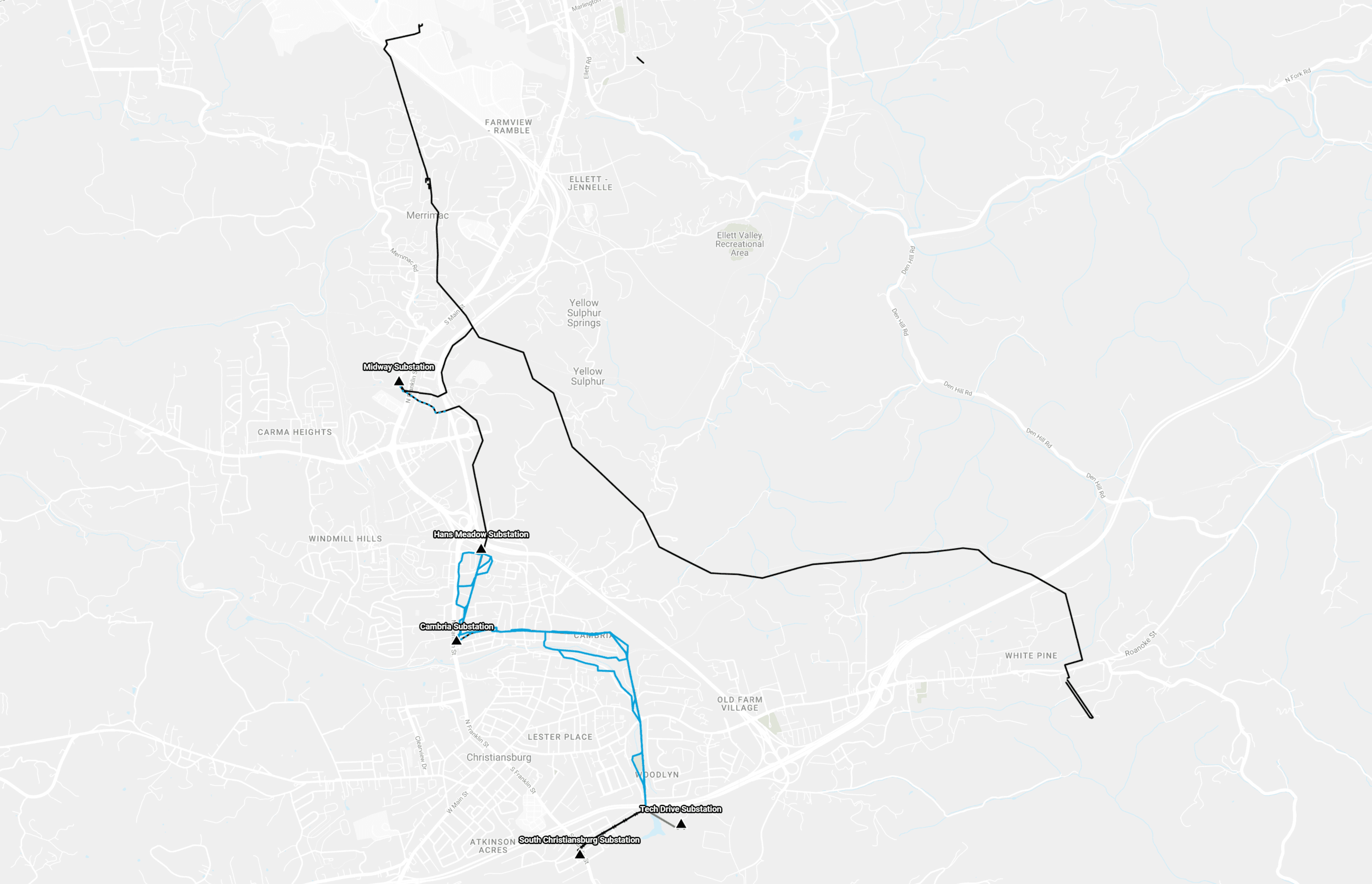 Midway-Christiansburg AEP Power Grid Project (Map 2)