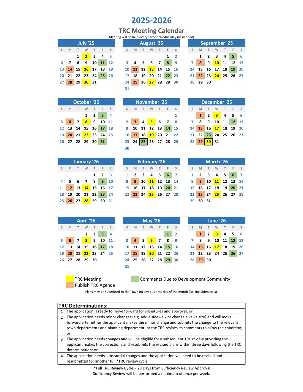 TRC Calendar FY26  25 0630